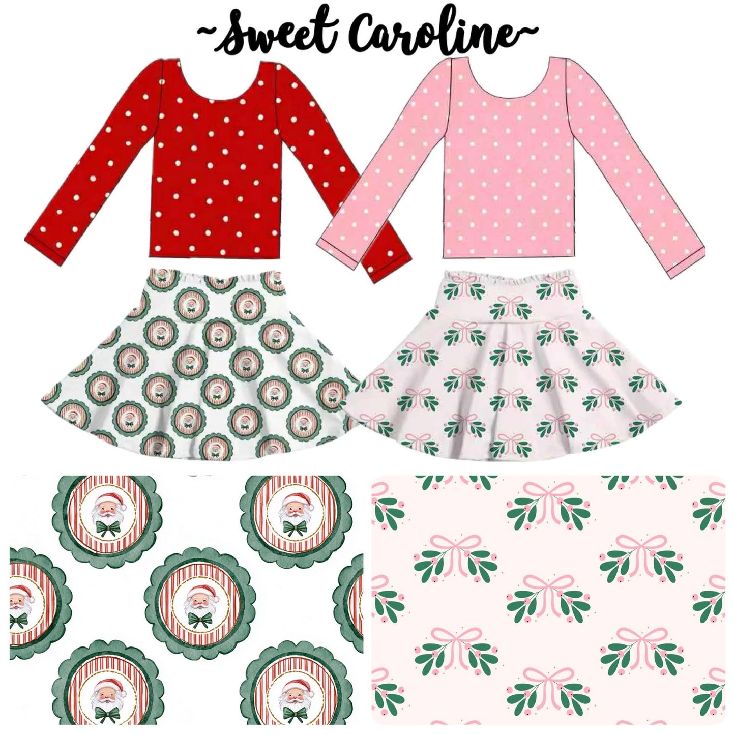 🎅🏻✨Sweet Caroline Twirl Skort Sets✨🎅🏻